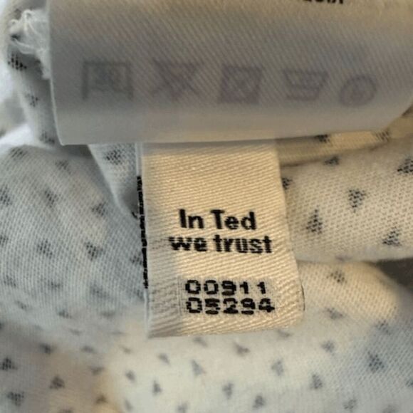 Ted Baker Men's In Ted We Trust Geometric Short Sleeve Polo Shirt White Size 7 - Picture 4 of 8